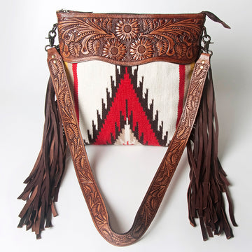 American Darling Signature Crossbody Hand Tooled Saddle Blanket Genuine Leather women bag western handbag purse